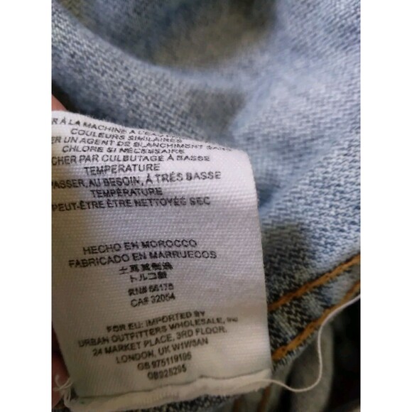 Free People Denim Jacket Trucker Grunge Distress Oversize 90s Womens Size Small - Picture 11 of 11